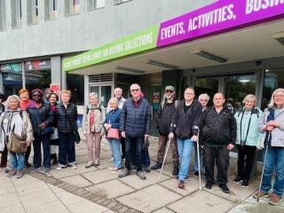 Walking Group outside Churchill Theatre